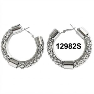 Stylish silver round hoop earrings from Murry Collection