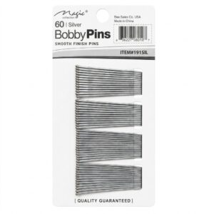 Pack of 60 silver smooth finish bobby pins for hair styling
