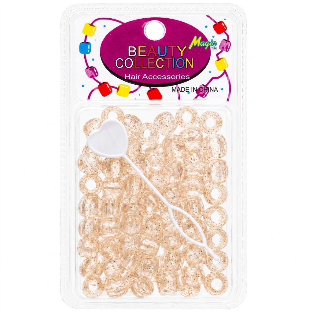 200 Glitter Bead Gold hair accessories in a pack