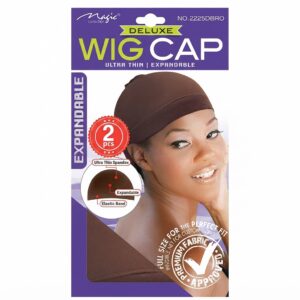 Stocking Wig Cap 2pc Dark Brown - ultra-thin, expandable wig cap for comfortable wear