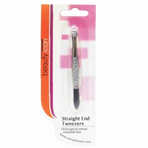 Beauty Icon Straight End Tweezers for precision hair removal