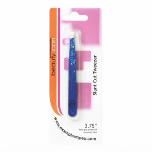 Beauty Icon Slant Cut Tweezer in Blue for precise grooming