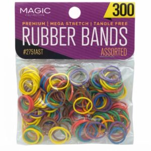 Assorted rubber bands in various colors for crafting and office use