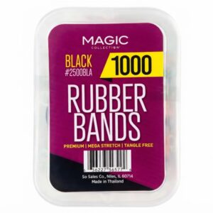 Magic Collection Black Rubber Bands in a Jar - 1000 pieces