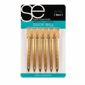 Salon Essentials Duckbill Clips in Gold #3114GOL