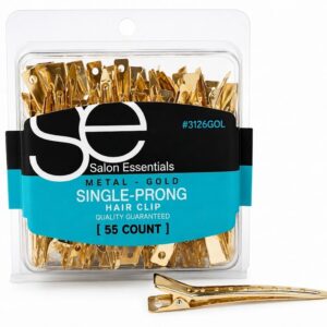 Salon Essentials Duck Bill Hair Clips in Gold 55 Count #3126GOL