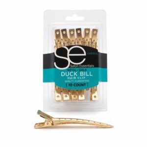 Salon Essentials Duck Bill Hair Clips in Gold 10 Count #3127GOL