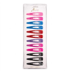 Hair Snap Clip On Card Mix Colour Medium - a dozen colourful hair clips for various hairstyles