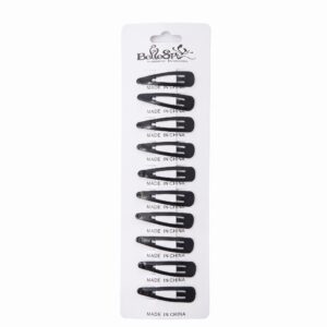Bellezza 10 Pack Black Small Hair Snap Clips