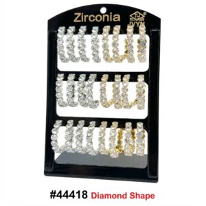 Fancy Earring Display showcasing diamond-shaped earrings