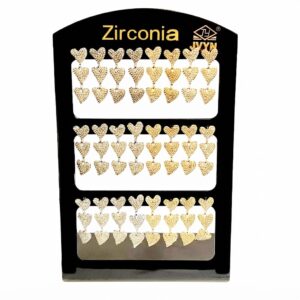 Earring 3 Heart Shaped Studs G/S with sparkling zirconia
