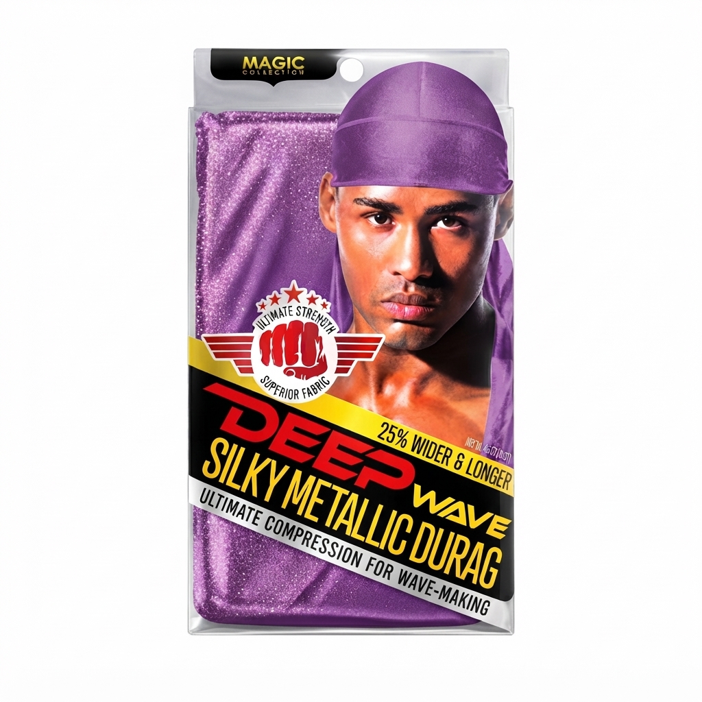 Deep Wave Durag in Hot Purple for stylish wave-making and hair care.