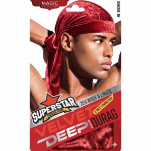 VELVET DURAG RED for ultimate hair protection and style