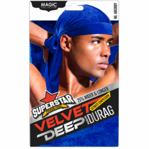 VELVET DURAG ROYAL in royal blue, perfect for waves and hair care