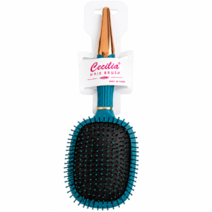 Paddle Brush in Matt Green with a stylish design and flexible bristles for easy detangling