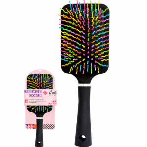 Multi Color Wavy Paddle Brush with vibrant bristles