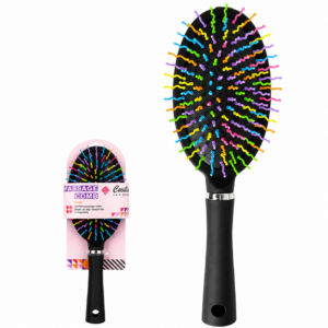 Multi Color Wavy Oval Shape Brush for hair styling and detangling