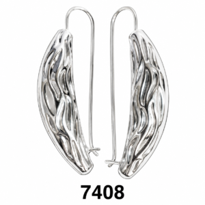 Stylish silver bean shape earrings from Murry Collection