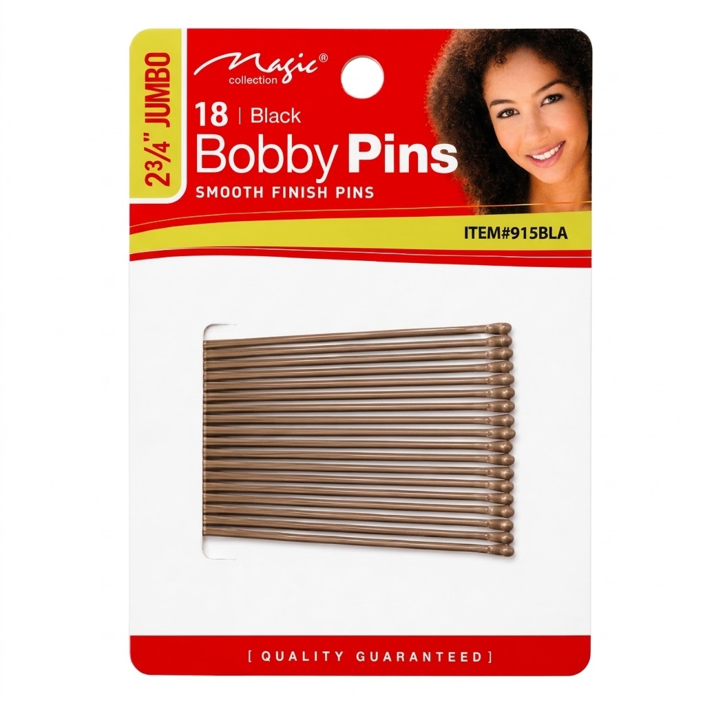 Brown Jumbo Bobby Pins for hair styling and securing hairstyles.