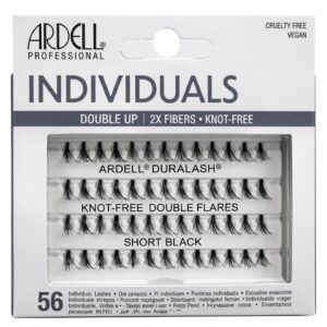 Ardell Thick Flair Short Knot Free Black eyelashes packaging with individual lashes