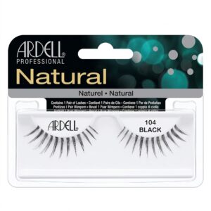 Ardell Eyelashes NO104 in black packaging with natural lashes