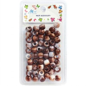 Round beads in brown fade color for hair accessories