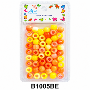Vibrant Round Beads in Yellow and Orange Fade for Hair Accessories