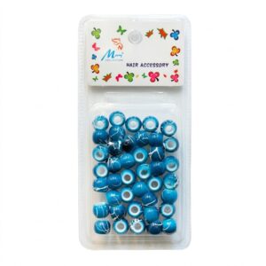 Glossy turquoise marble effect hair beads for stylish hair accessories