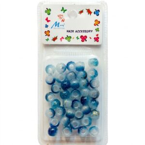 Marble effect blue hair beads in a pack for stylish hair accessories