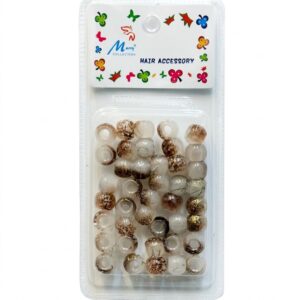 Marble Effect Brown Colour Hair Beads in a pack