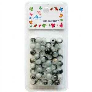 Marble Effect Grey Hair Beads for stylish hair accessories