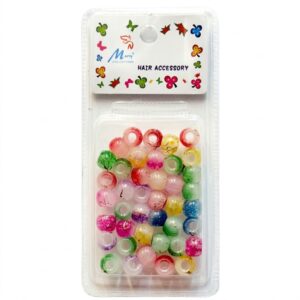 Colourful marble effect hair beads for creative hairstyles