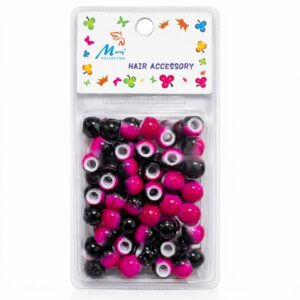 Two Tone Black and Pink Hair Beads for hair styling and accessories