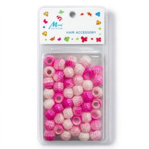 Barrel shape hair beads in pink colour for stylish hair accessories