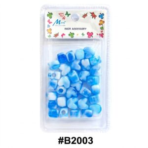 Lite blue heart-shaped hair beads for styling