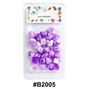 Heart-shaped lite purple hair beads for stylish hairstyles