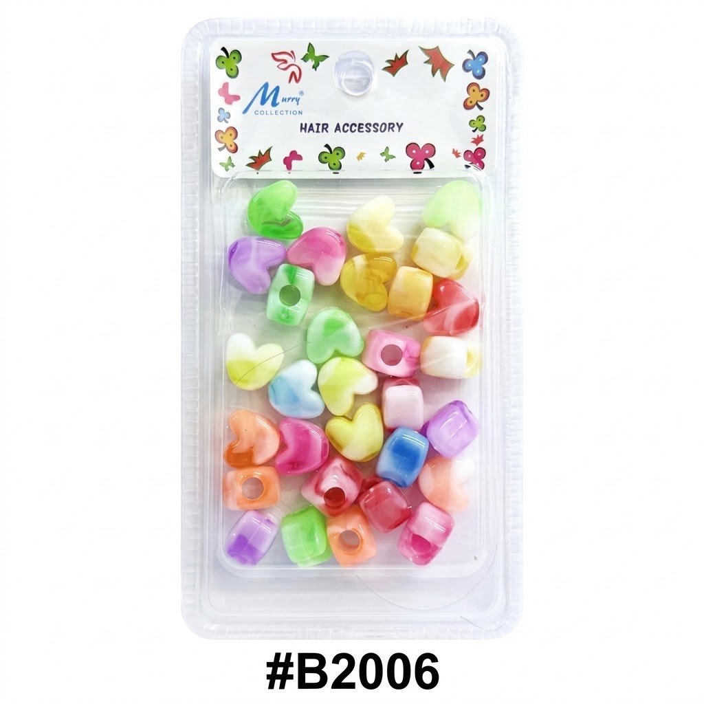 Mix Colour Heart Shape Hair Beads for creative hair styling