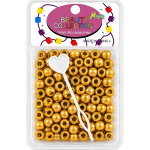 Gold round hair beads for styling and decoration