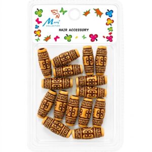 Fancy Wooden Beads for hair accessories, pack of 12