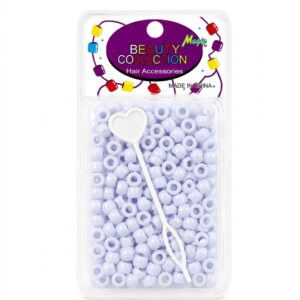 Round white hair beads for styling and crafts