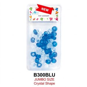Large shiny diamond beads in blue and clear mix for hair accessories