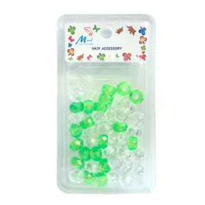 Large Shinny Diamond Beads in Green and Clear Mix for Hair Accessories