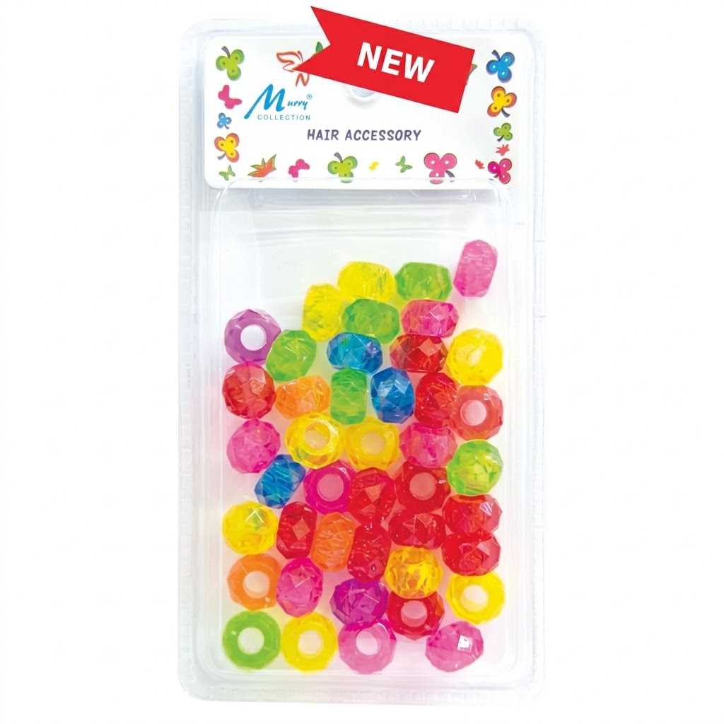 Large Shiny Diamond Beads Multi Color Mix for hair styling