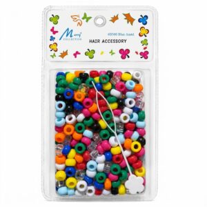 Colourful round beads for hair accessories in assorted colours