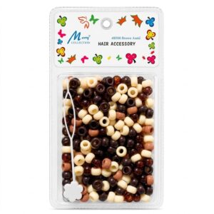 Assorted 8mm round brown hair beads for styling and accessories