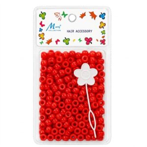 Pack of 8mm round red beads for hair accessories