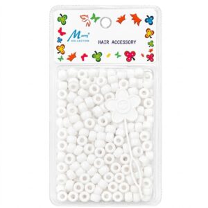 Round 8MM White Beads for Hair Accessories