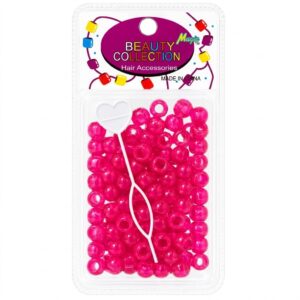 Hot pink round beads for hair accessories