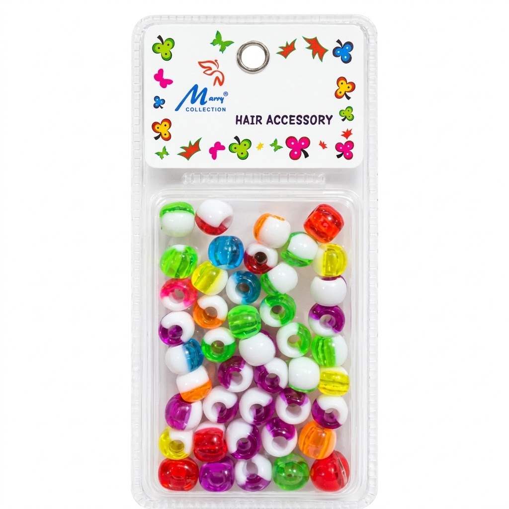 Assorted matte colour hair beads for styling and accessories