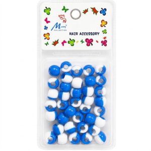 Blue mix colour hair beads in a pack for styling and accessories